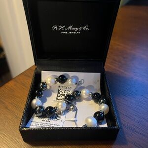 Macy's Black and White Pearl Bracelet